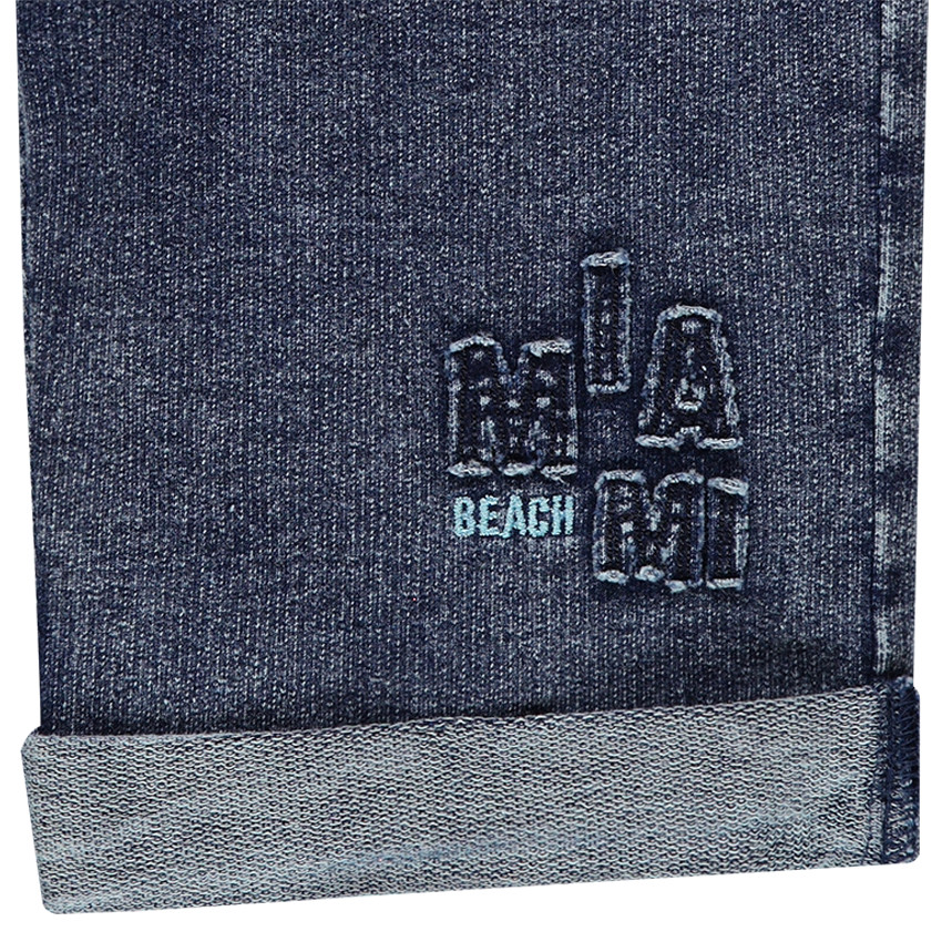 Bermuda en molleton effet denim used 