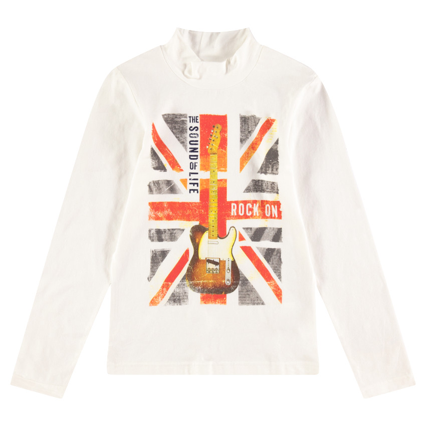 Junior - Sous-pull col cheminée avec print fantaisie sur le devant 