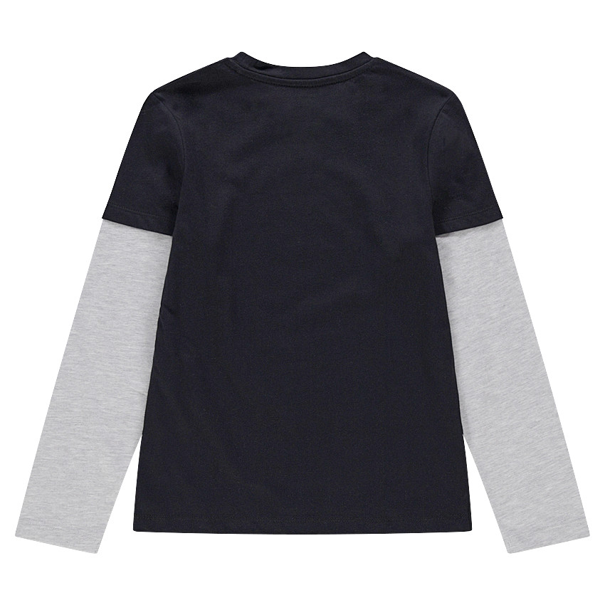 Junior - Tee-shirt manches longues en jersey effet 2 en 1 avec mot printé 