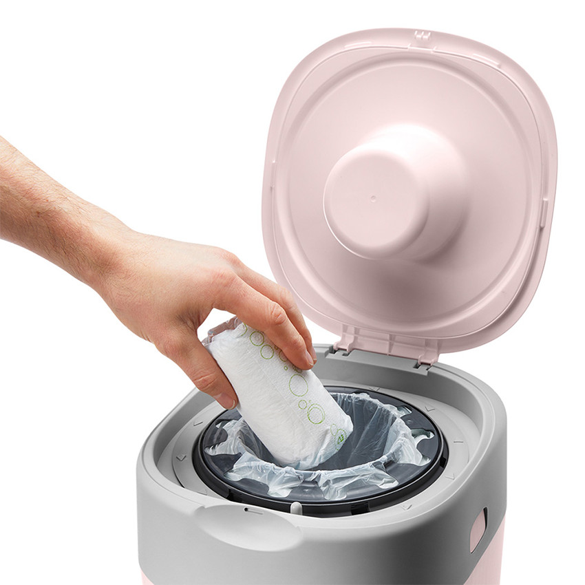 Poubelle à couches Twist & Click - Rose 