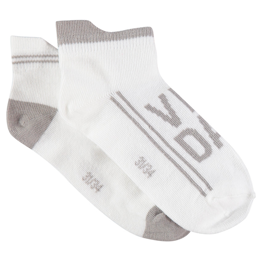 Lot de 2 paires de chaussettes courtes taupe / écru 
