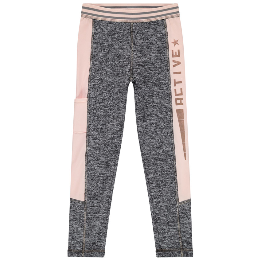 Legging de sport à bandes roses pour enfant fille 