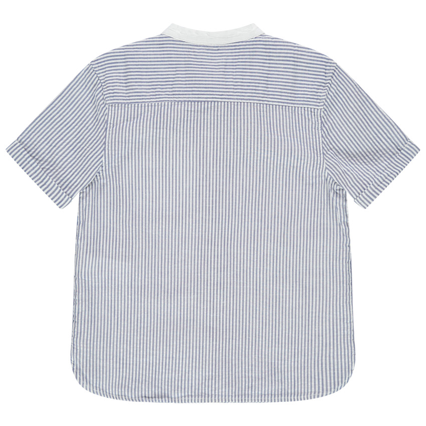 Chemise manches courtes à rayures et col rond 