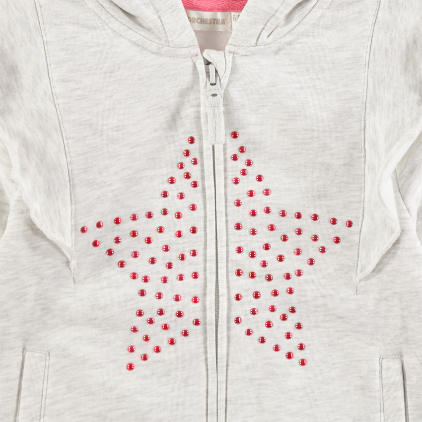 Gilet à capuche en molleton avec motif en relief 