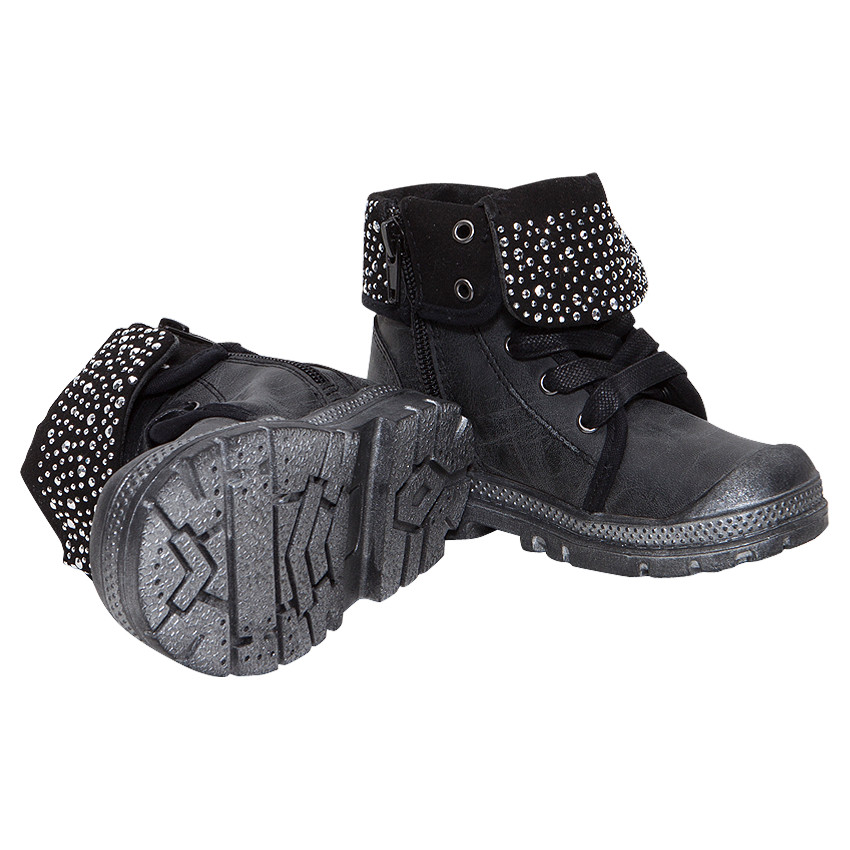 Baskets montantes à revers à strass du 24 au 27 