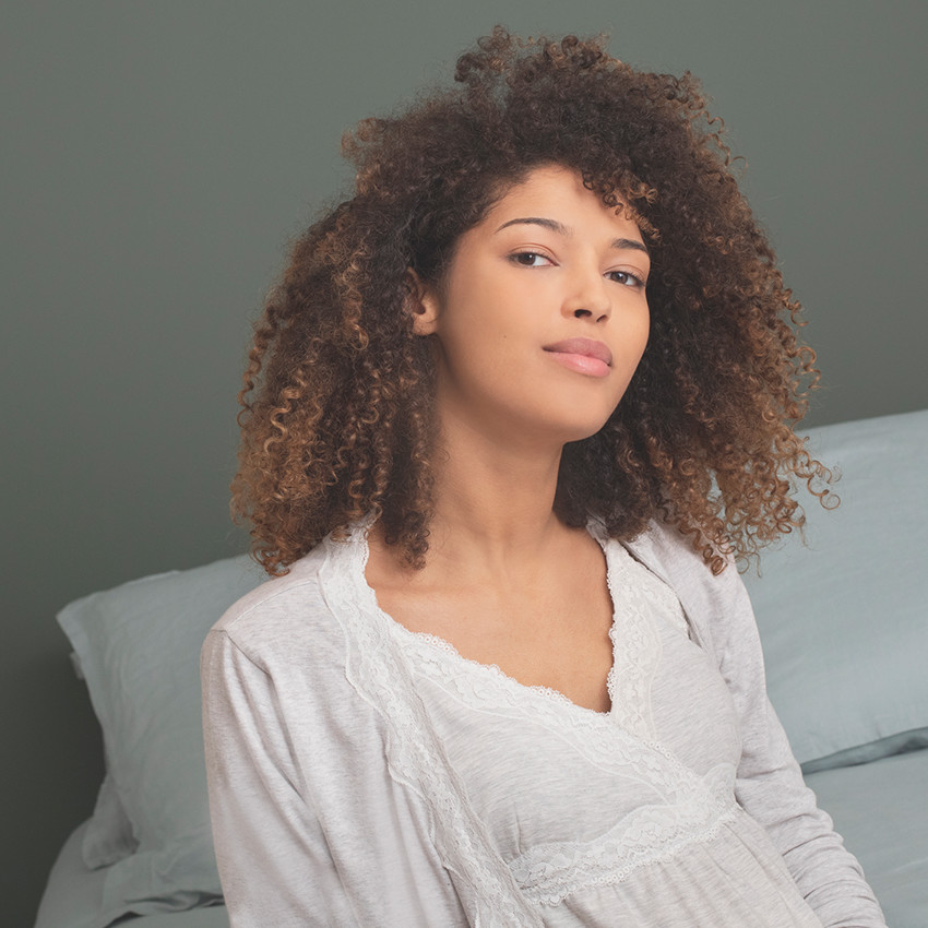 Chemise de nuit en coton bio avec dentelle et bretelles à clips 
