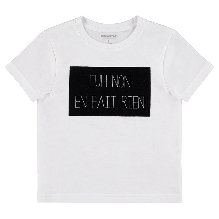 Tee-shirt manches courtes en jersey avec message printé 
