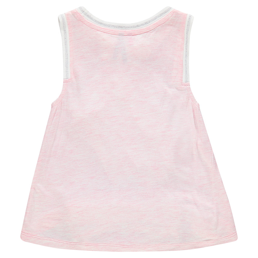 Top sans manches en jersey mélangé et print fantaisie 