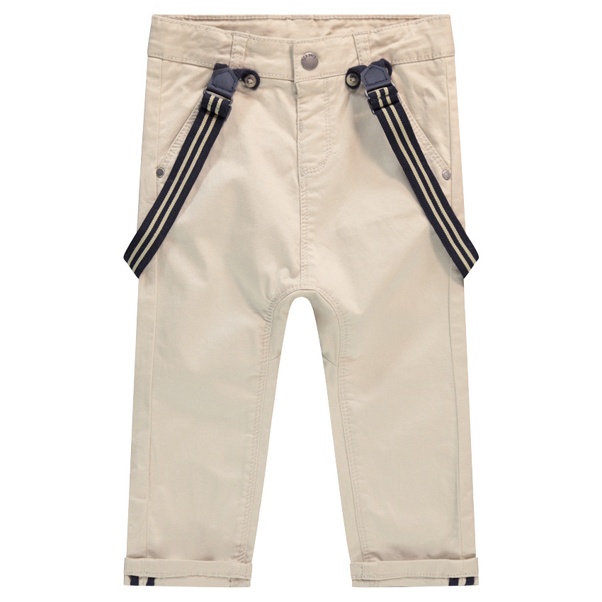 Pantalon en coton avec bretelles élastiquées amovibles 