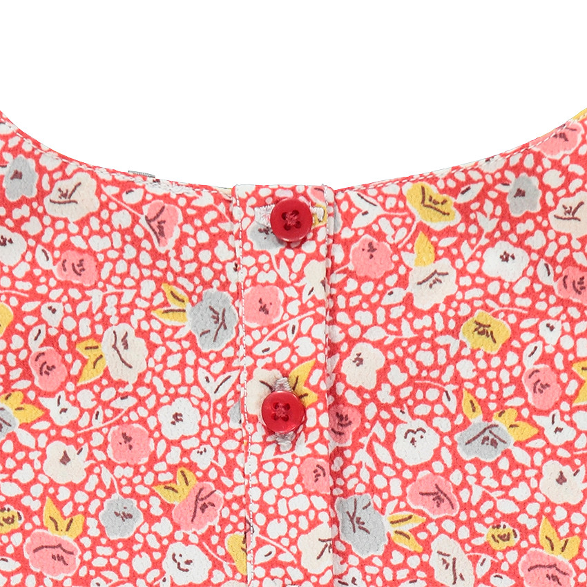 Combishort sans manches fleurie à volant 