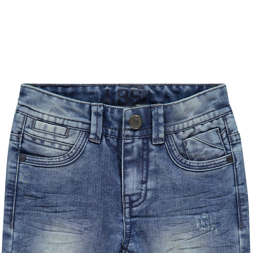 Junior - Jeans droit effet used et crinkle 