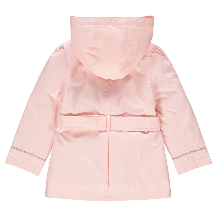Trench uni rose pâle avec doublure satinée 