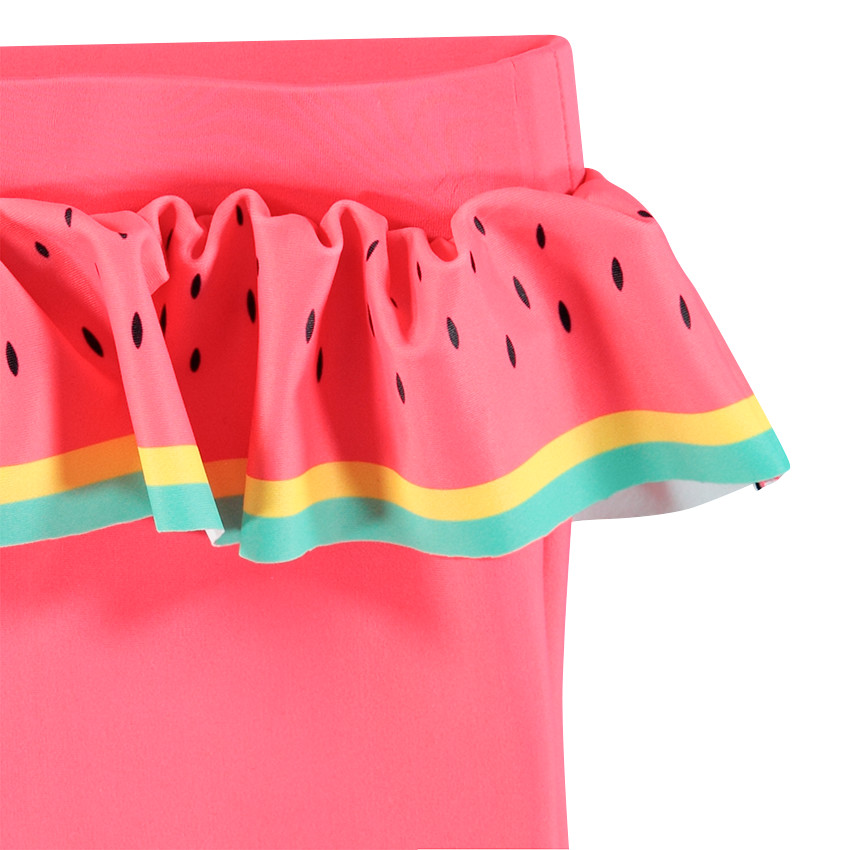 Bermuda de bain anti-uv SPF 50+ avec volant imprimé pastèque 