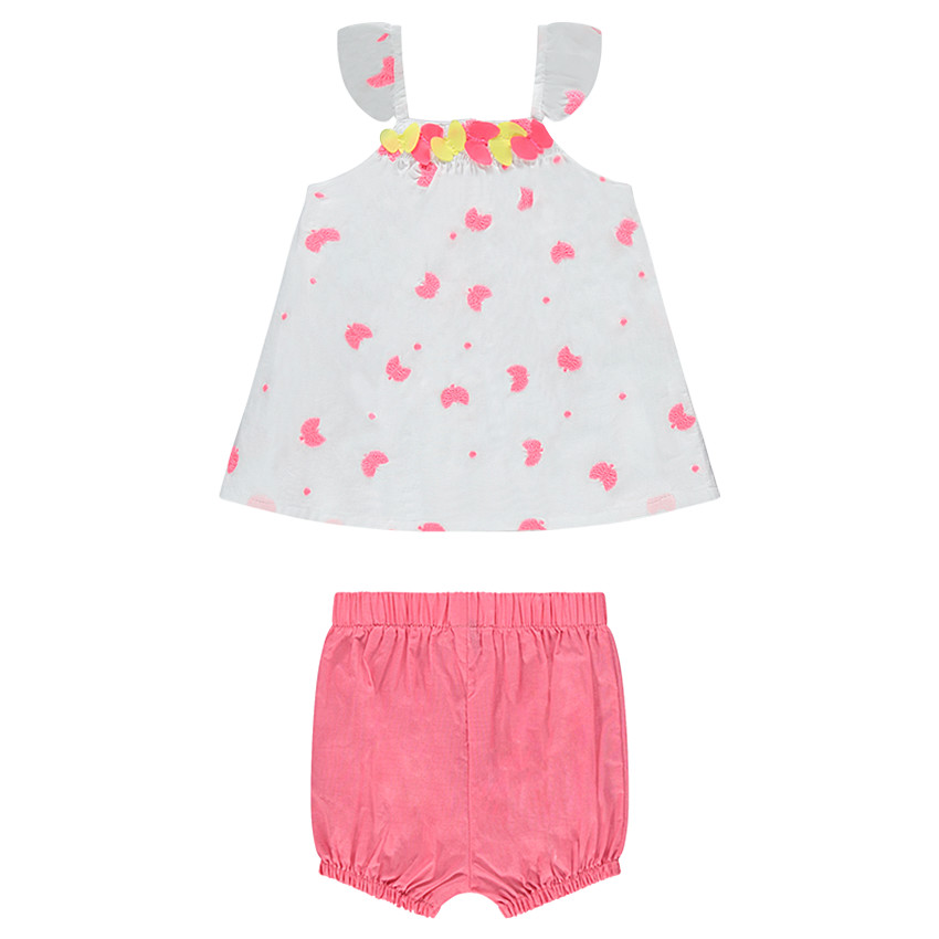 Ensemble tunique imprimée et bloomer en voile de coton 