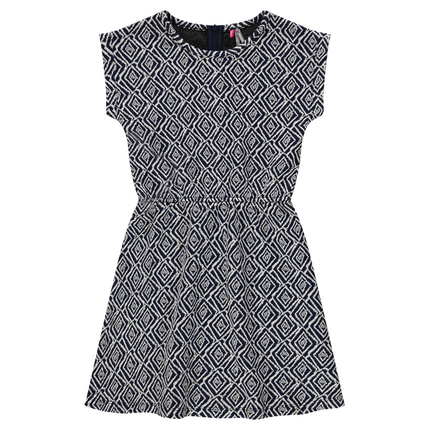 Robe manches courtes à motif jacquard 