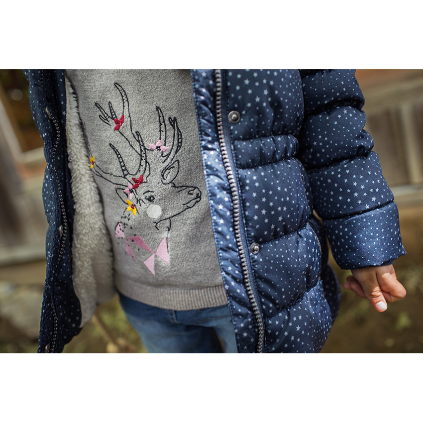 Junior - Pull en tricot motif jacquard avec cerf brodé 
