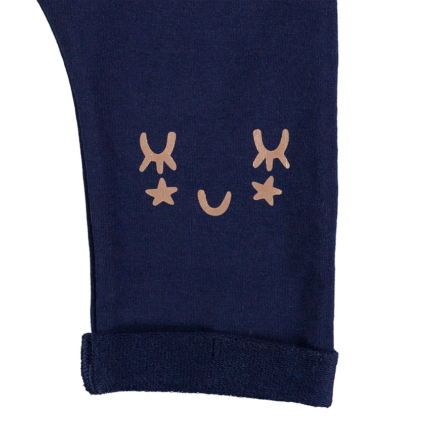 Pantalon de jogging en molleton uni avec détails printés 