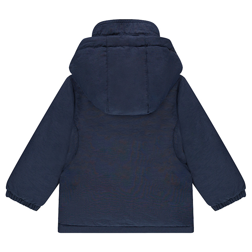 Parka à capuche ouatinée doublée jersey avec badges fantaisie 