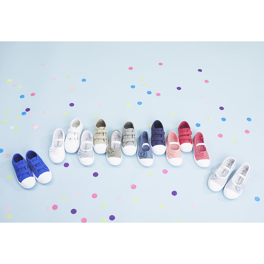 Baskets beiges en toile à scratchs du 24 au 35 