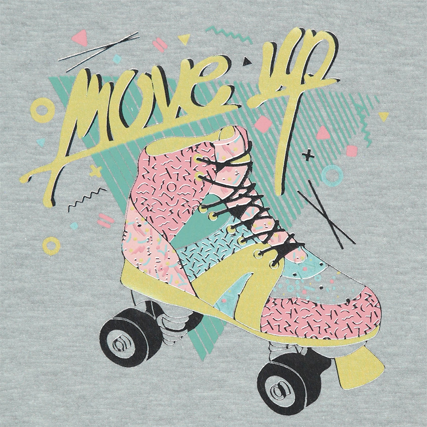 Tee-shirt manches longues en jersey avec patin printé 