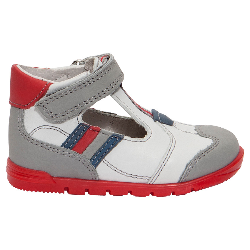 Salomés en cuir avec empiècements contrastés 