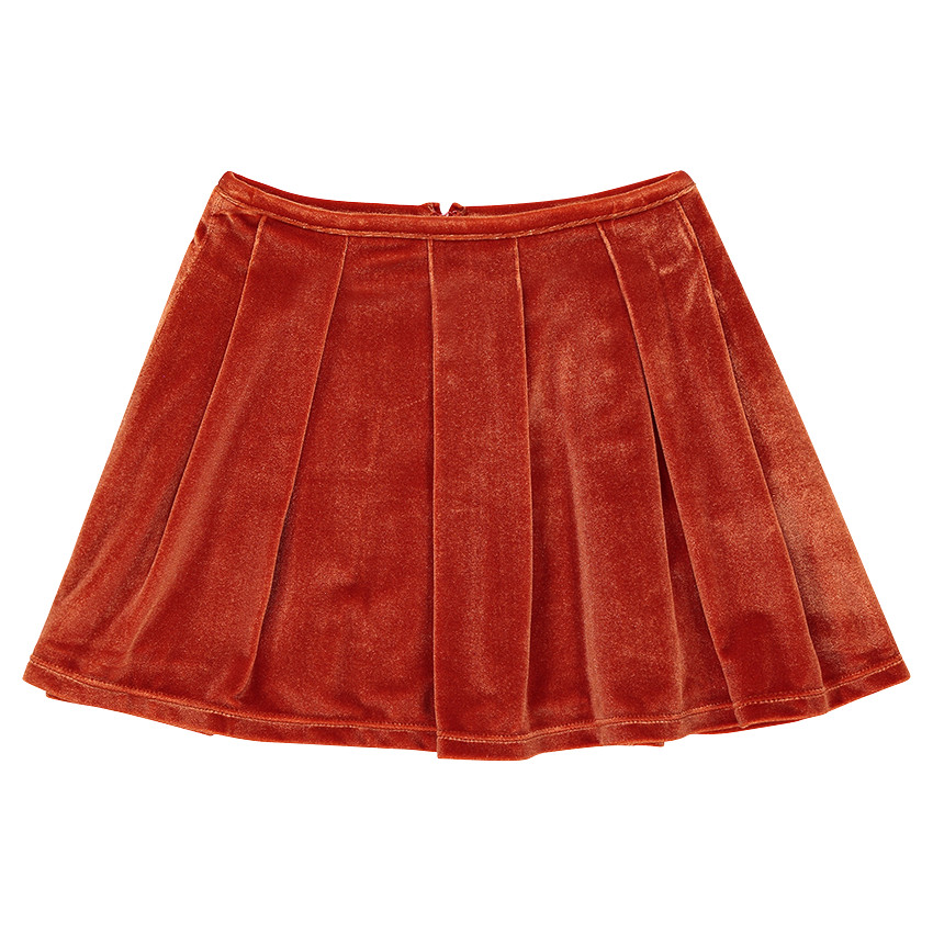 Jupe plissée en panne de velours  