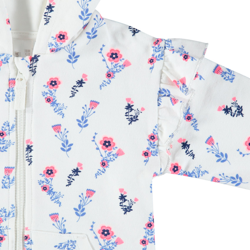 Jogging avec gilet imprimé fleurs all-over et pantalon uni 