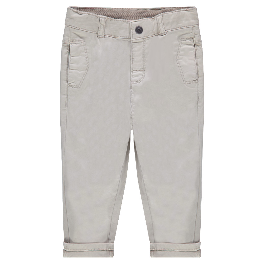 Pantalon en twill surteint uni 