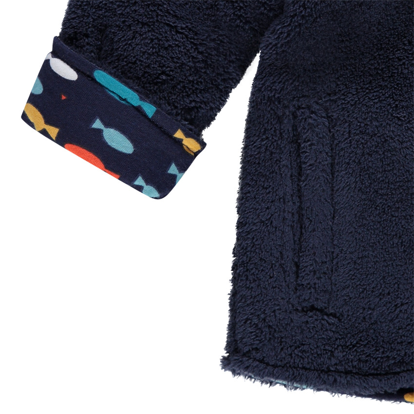 Veste en sherpa à capuche doublée molleton 