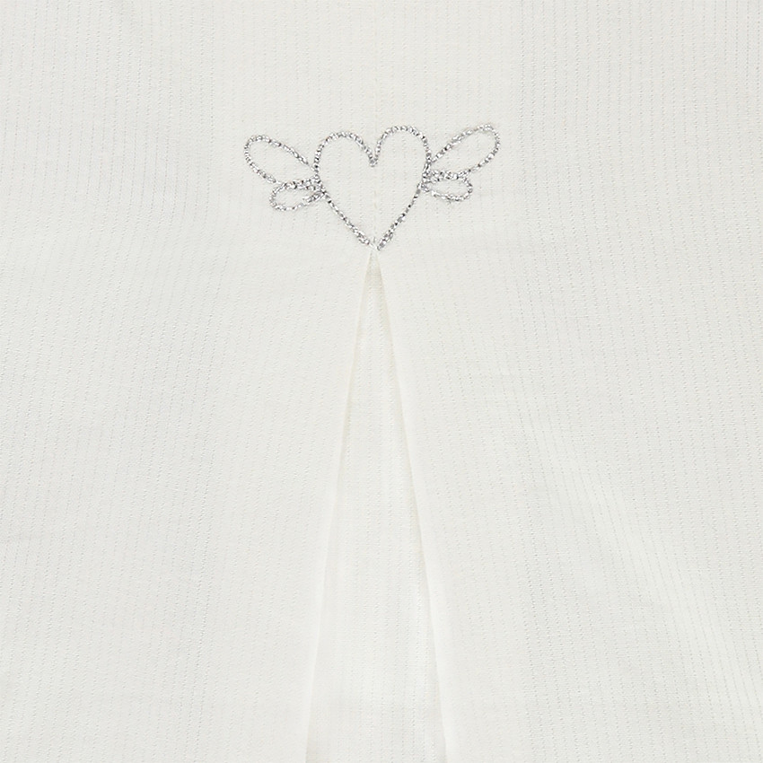 Tunique manches longues avec col fantaisie et étoiles printées 