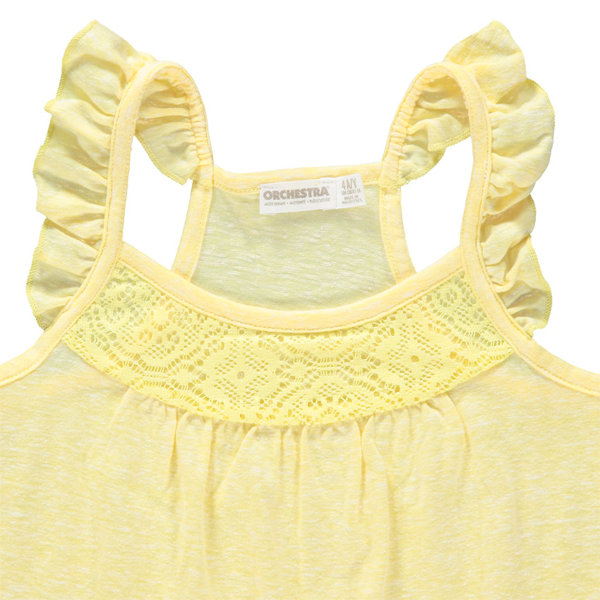 Débardeur en coton chiné avec bretelles volantées 