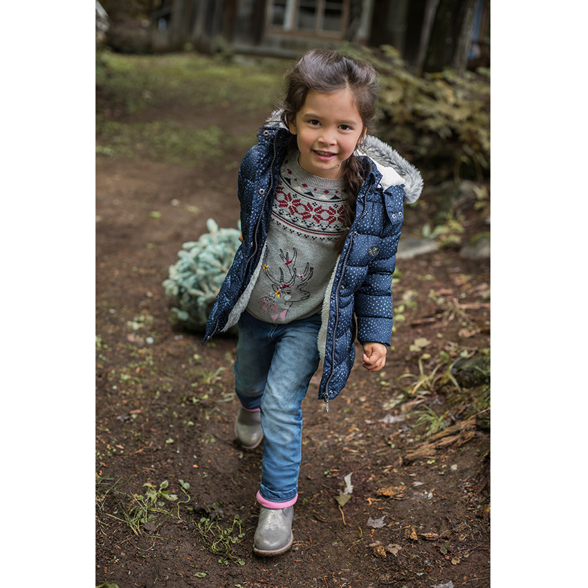 Junior - Pull en tricot motif jacquard avec cerf brodé 