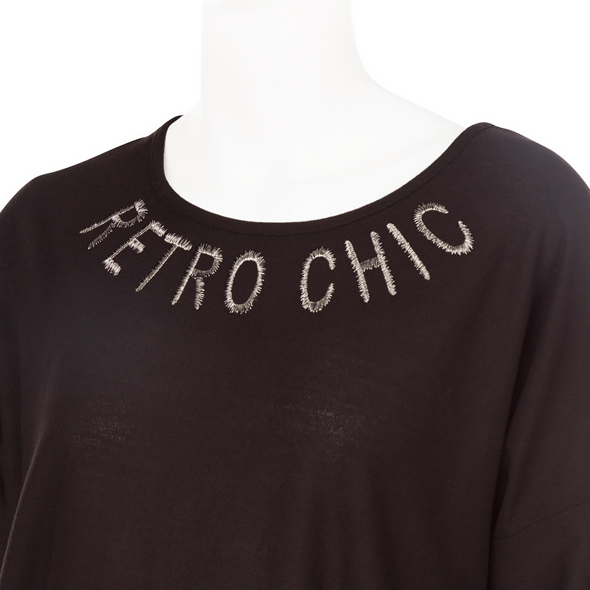 Tee-shirt manches 3/4 de grossesse avec inscription brodée 