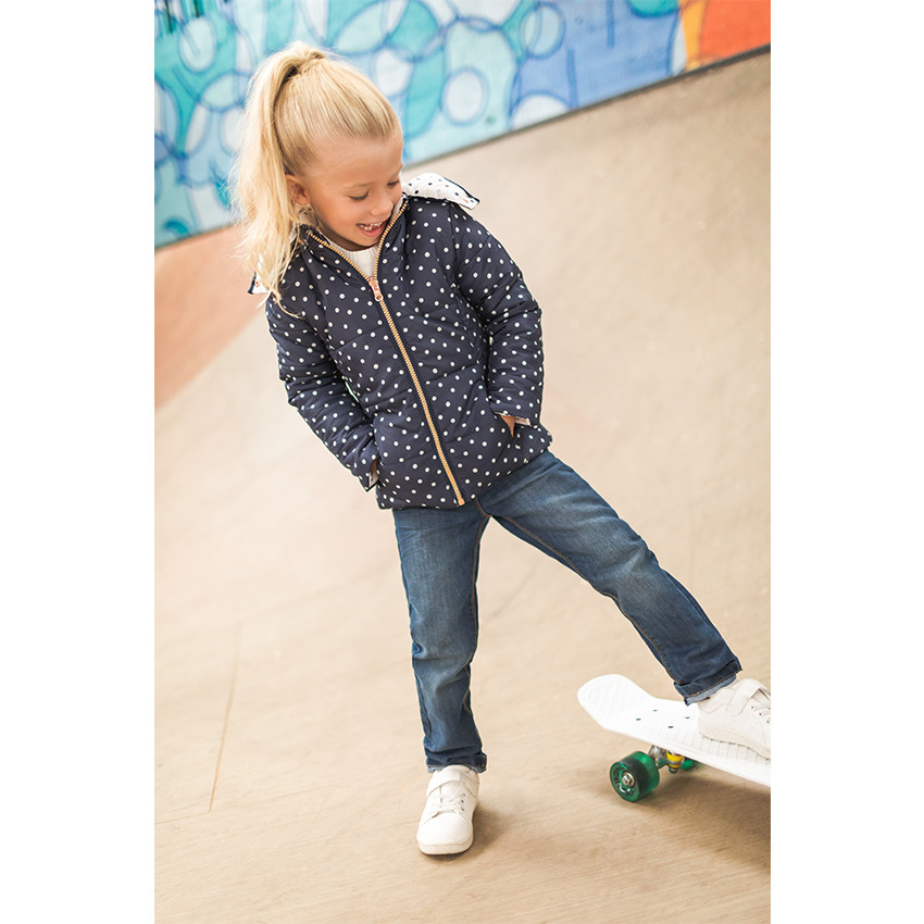 Doudoune réversible à pois all-over 