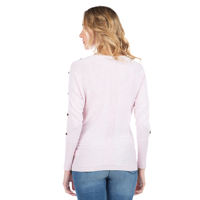 Pull de grossesse en tricot uni avec boutons fantaisie 