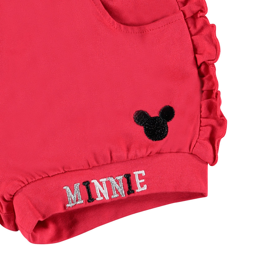 Short en jersey à volants et broderie Minnie 