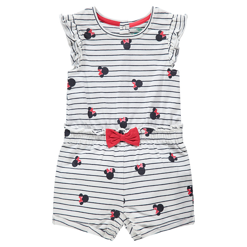 Combishort rayée avec print Minnie Disney 