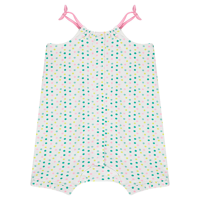 Combinaison courte à pois et print ananas 