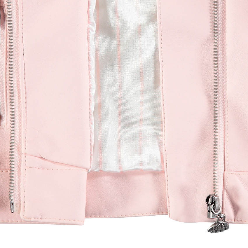 Veste effet cuir avec poches zippées 