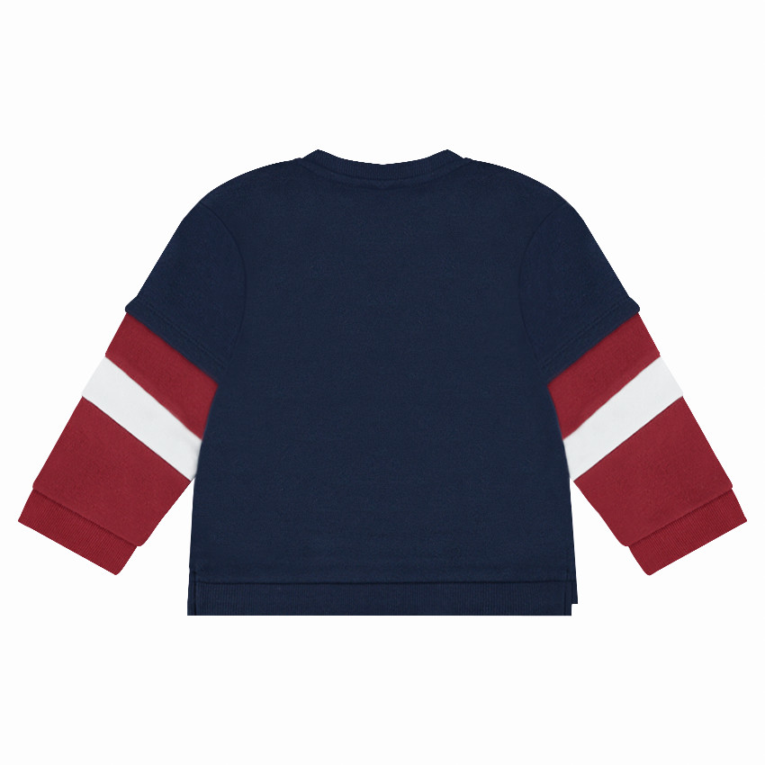 Sweat en molleton effet 2 en 1 avec print fantaisie et poche 