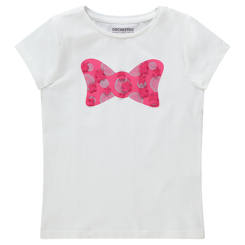 Tee-shirt manches courtes avec motif printé et détails en relief 