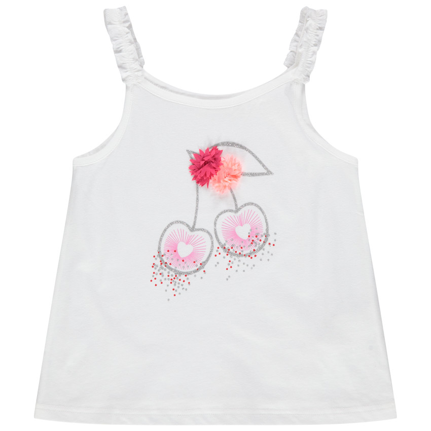 Débardeur à bretelles fantaisie print cerises 