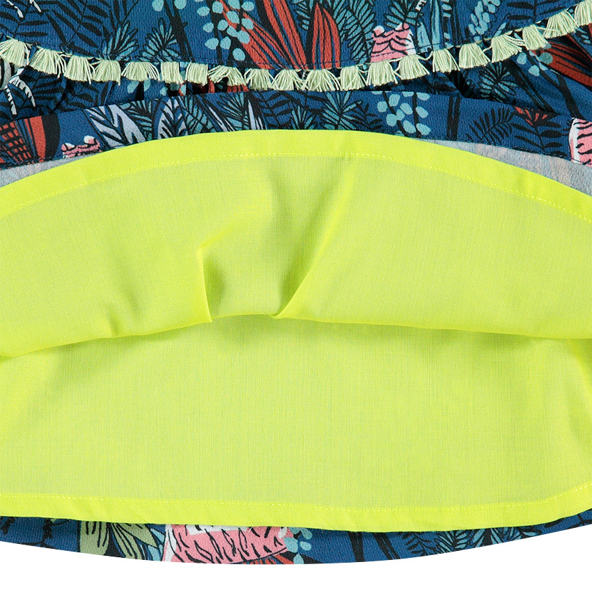 Tunique manches courtes avec animaux et motif floral all-over 