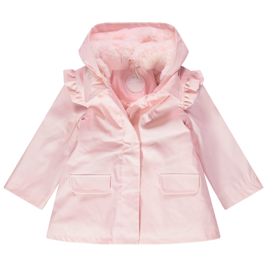 Coupe-vent à capuche en gomme doublé sherpa 