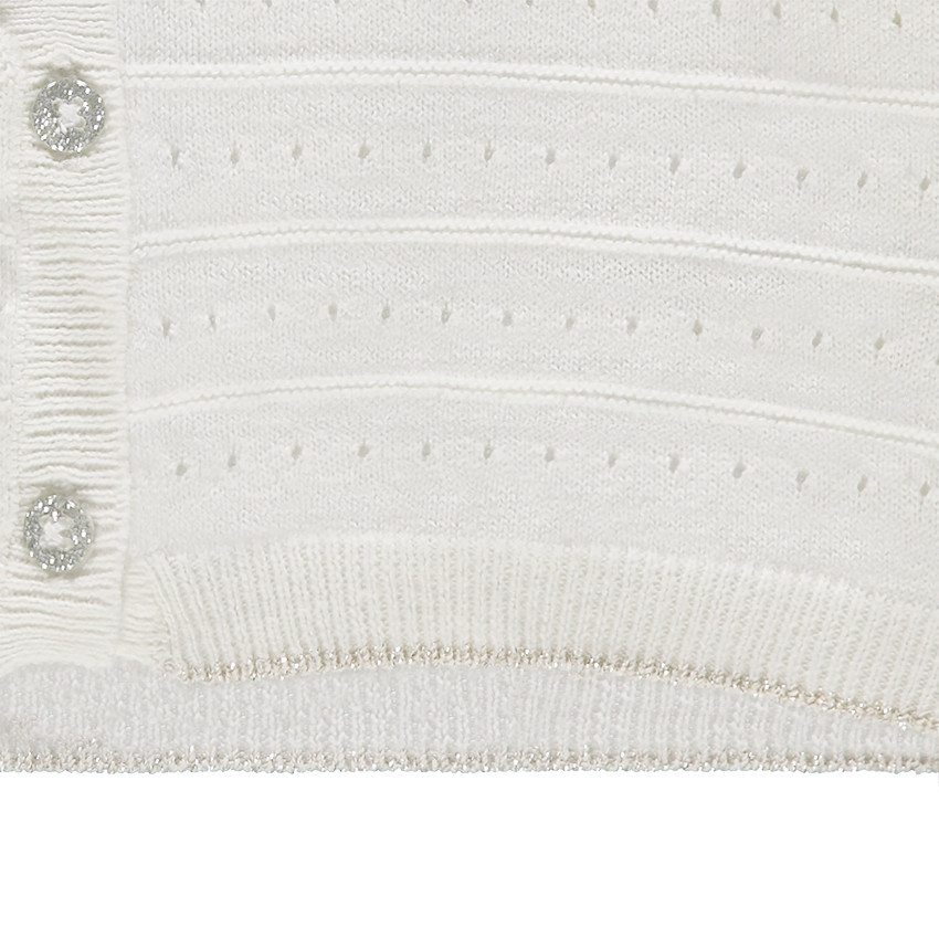 Gilet en tricot fantaisie avec liseré doré 