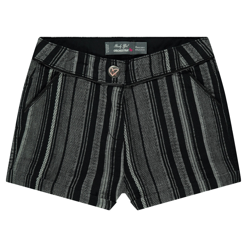 Short en coton à rayures fantaisie 