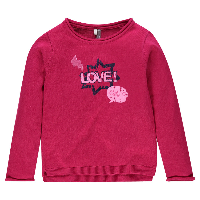 Junior - Pull manches longues en coton avec print fantaisie 