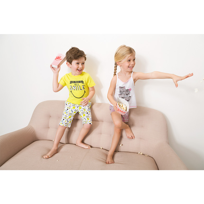 Pyjama débardeur et short avec print chats 