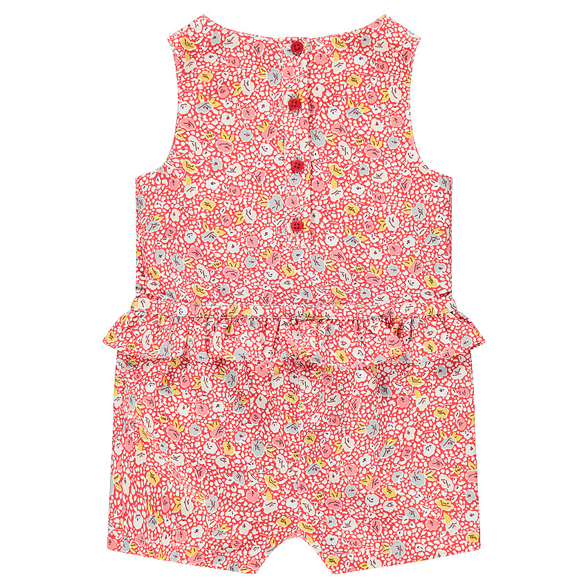 Combishort sans manches fleurie à volant 