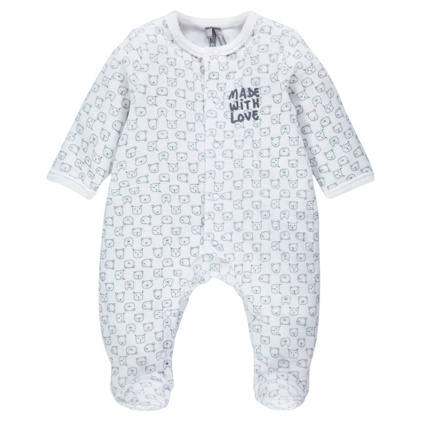 Dors-bien en velours avec imprimé fantaisie all-over 